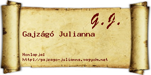 Gajzágó Julianna névjegykártya