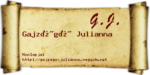 Gajzágó Julianna névjegykártya